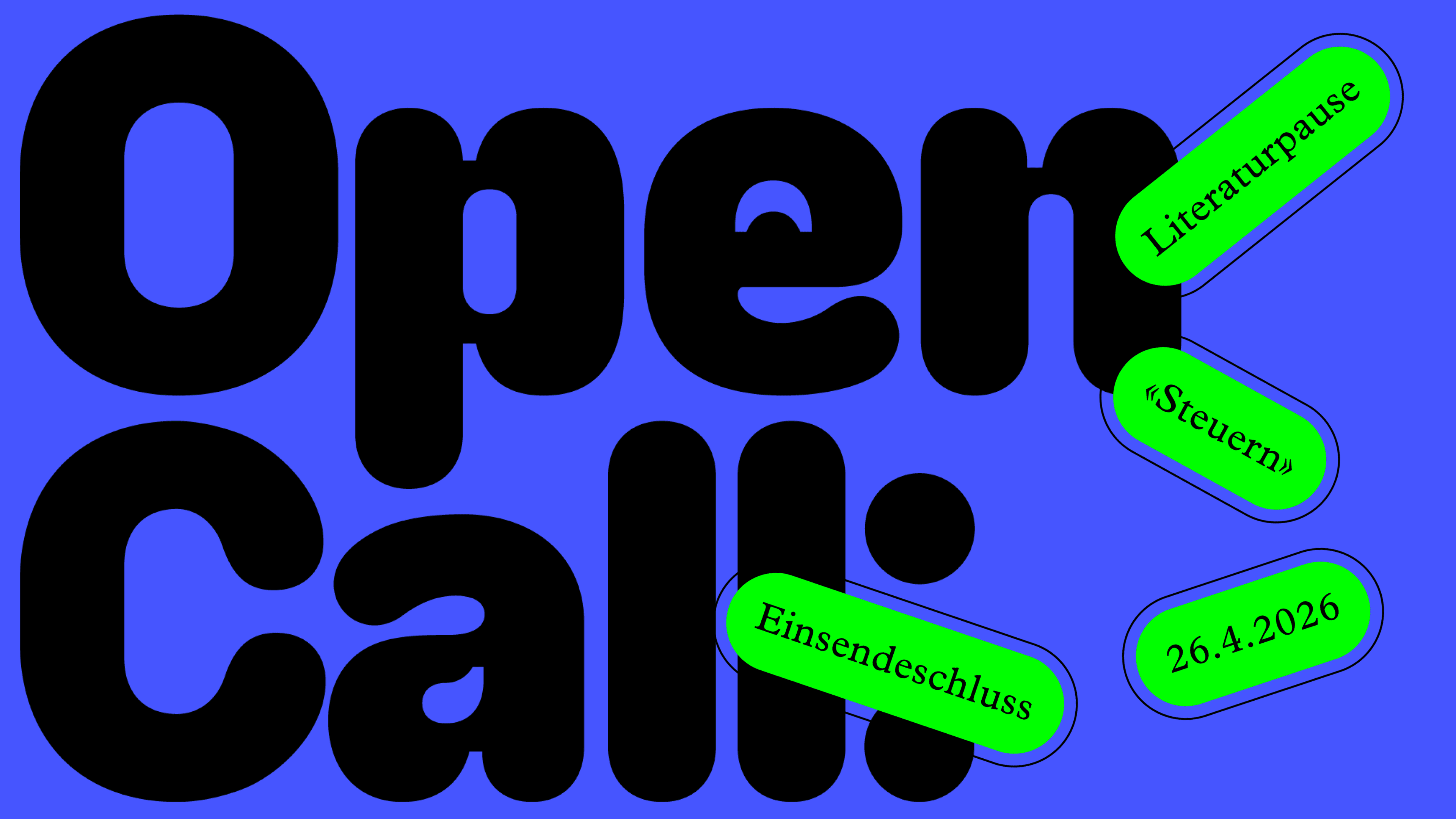 Open Call Keyvisual mit Einsendeschluss 26.4.2026 und Thema "Sparen"